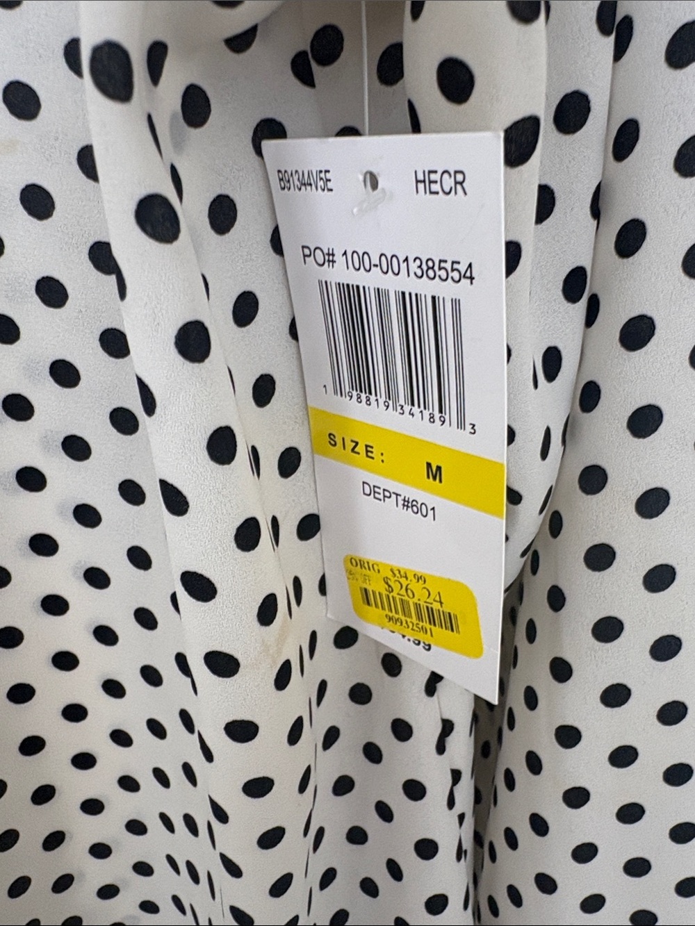 Who What Wear White Polka Dot Button-Front Blouse - Picture 4 of 4
